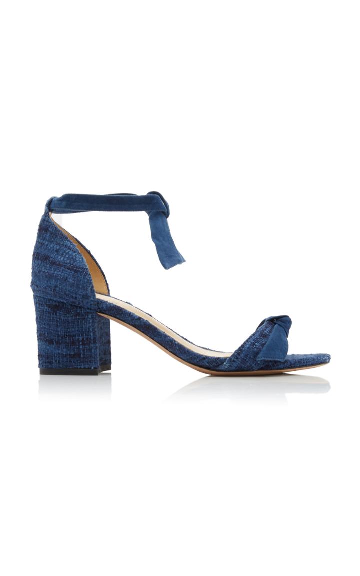 Alexandre Birman Clarita Block Heel Tweed And Suede Sandals