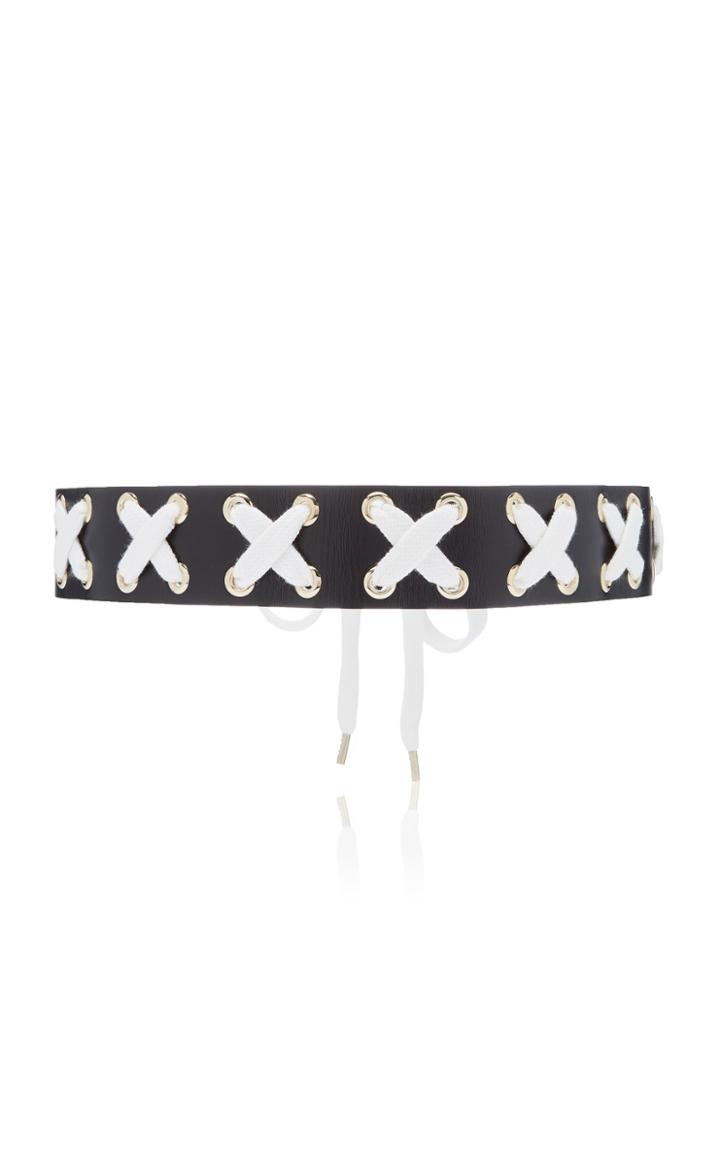 Red Valentino Rock Ruffles Calfskin Leather Belt