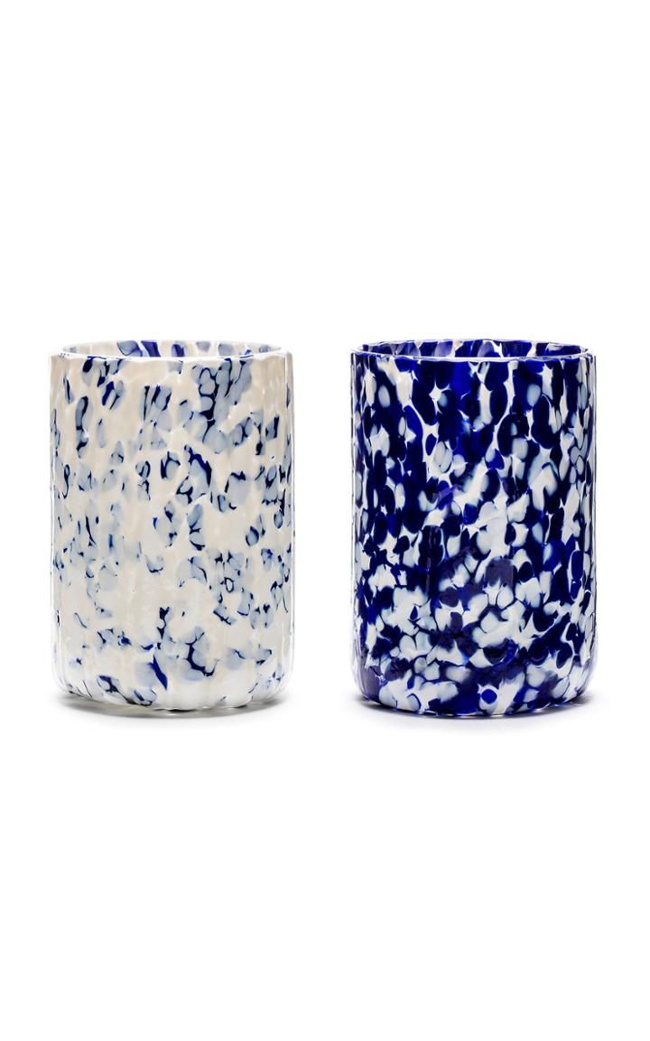 Stories Of Italy Macchia Su Macchia Blue And White Set Of 2 Glasses