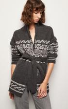 Moda Operandi Nili Lotan Liliana Belted Jacquard-knit Wool-blend Cardigan
