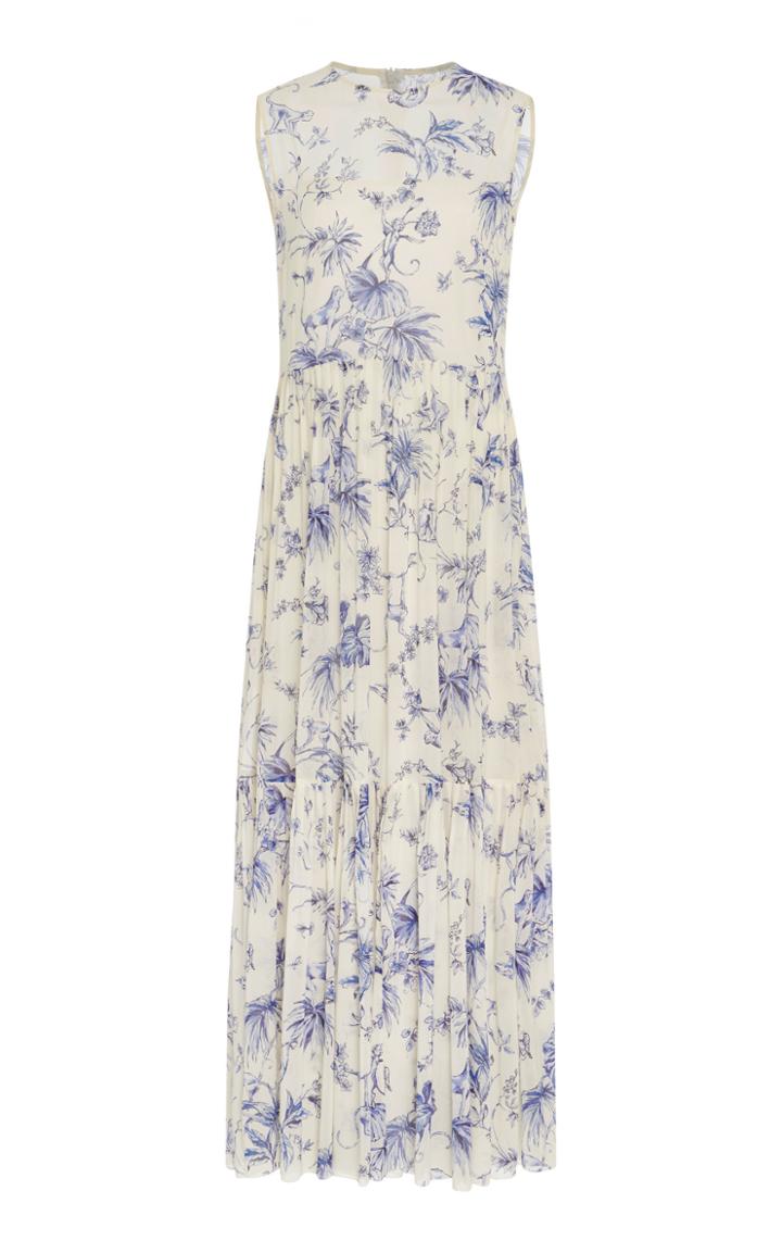Red Valentino Toile Monkey Print Sleeveless Dress