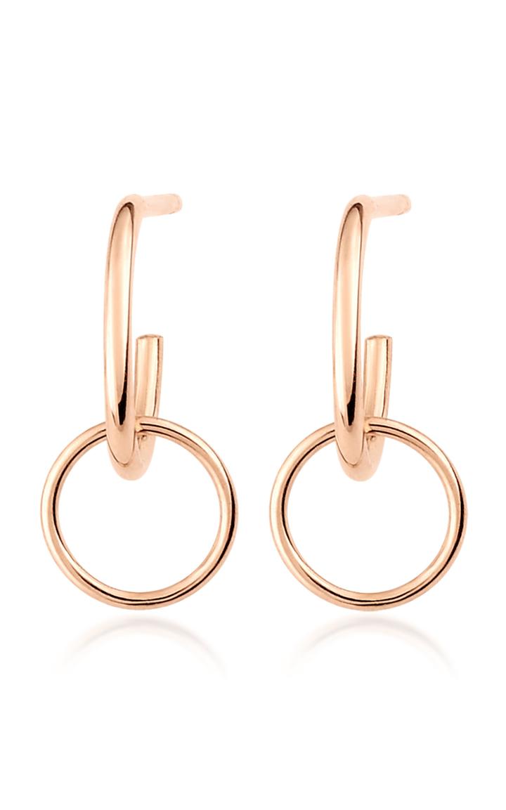 Ginette Ny Tiny Circle 18k Rose Gold Earrings
