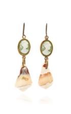 Rosie Assoulin Small Green Cameo Shell Earrings