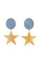 Silhouette M'o Exclusive Gold-plated Enamel Double-star Earrings