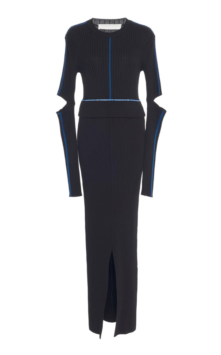 Victoria Beckham Split Cotton-blend Maxi Dress