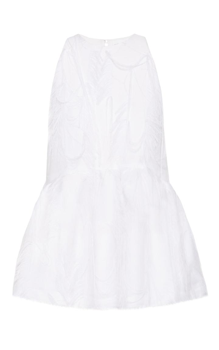 Marina Moscone Feather Peplum Blouse