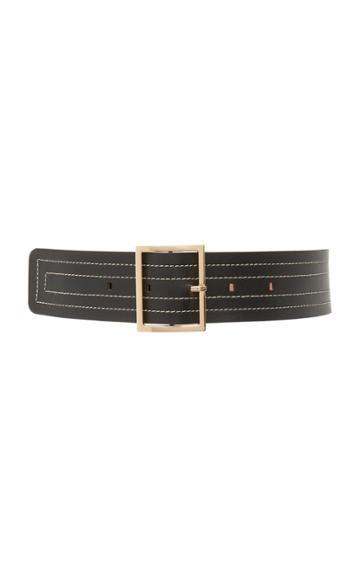 Maison Boinet Wide Stitched Leather Belt Size: 70 Cm