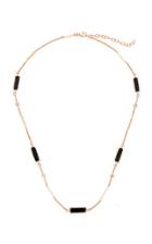 Jacquie Aiche 5 Onyx Inlay Link Bar Chain Necklace