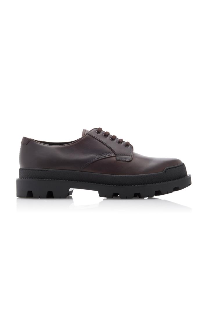 Prada Leather Derby Shoes Size: 6