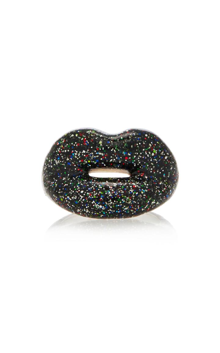 Moda Operandi Hot Lips By Solange Glitter Black Hotlips Ring
