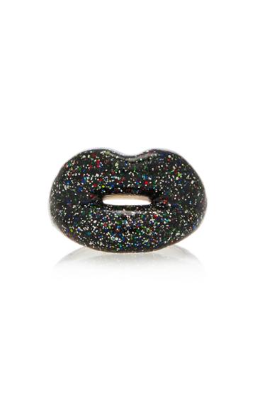 Moda Operandi Hot Lips By Solange Glitter Black Hotlips Ring