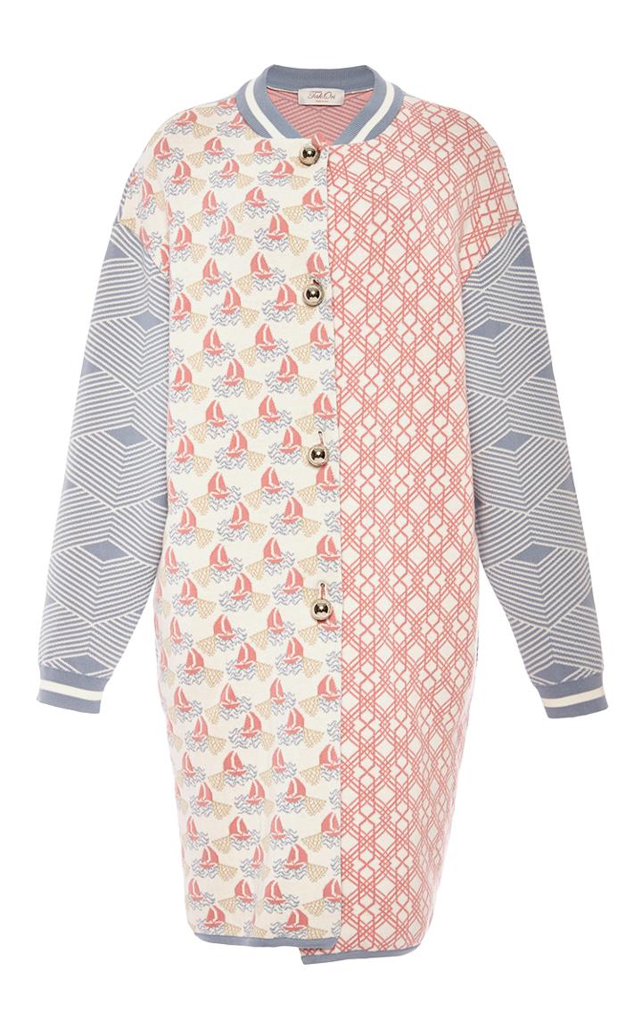 Tak.ori White Printed Bomber Coat