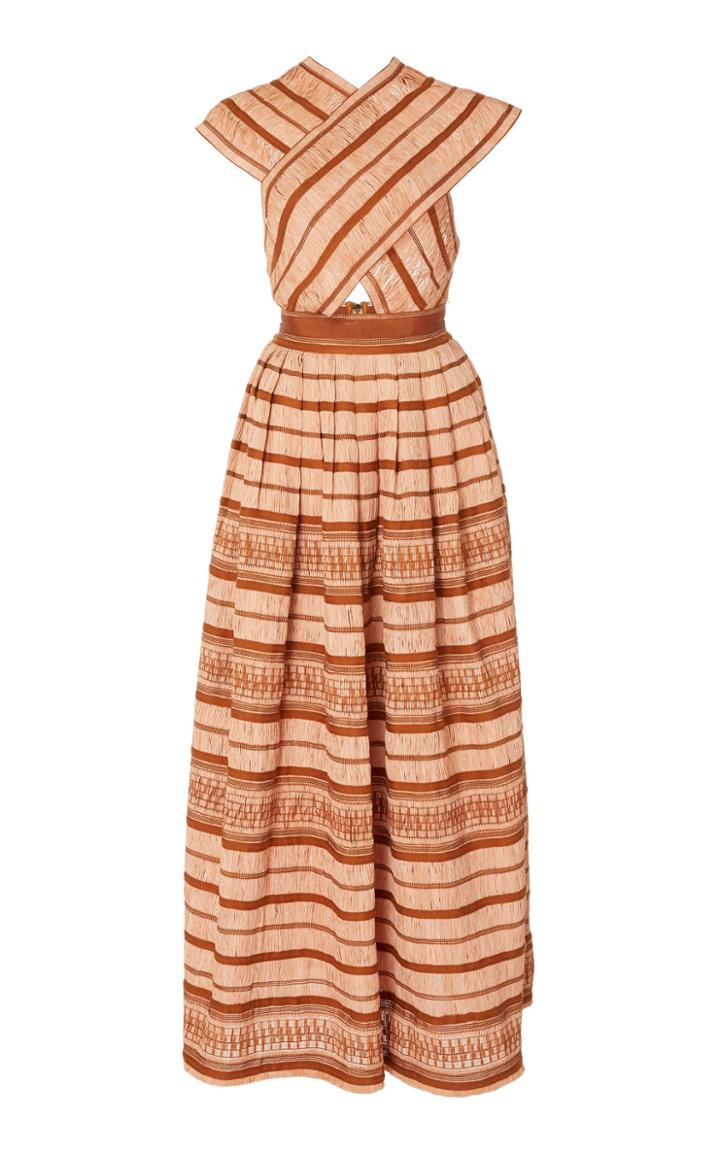 Ulla Johnson Anju Striped Raffia Maxi Dress
