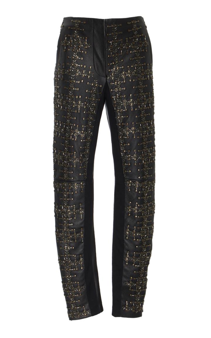 Alberta Ferretti Embellished Leather Pant