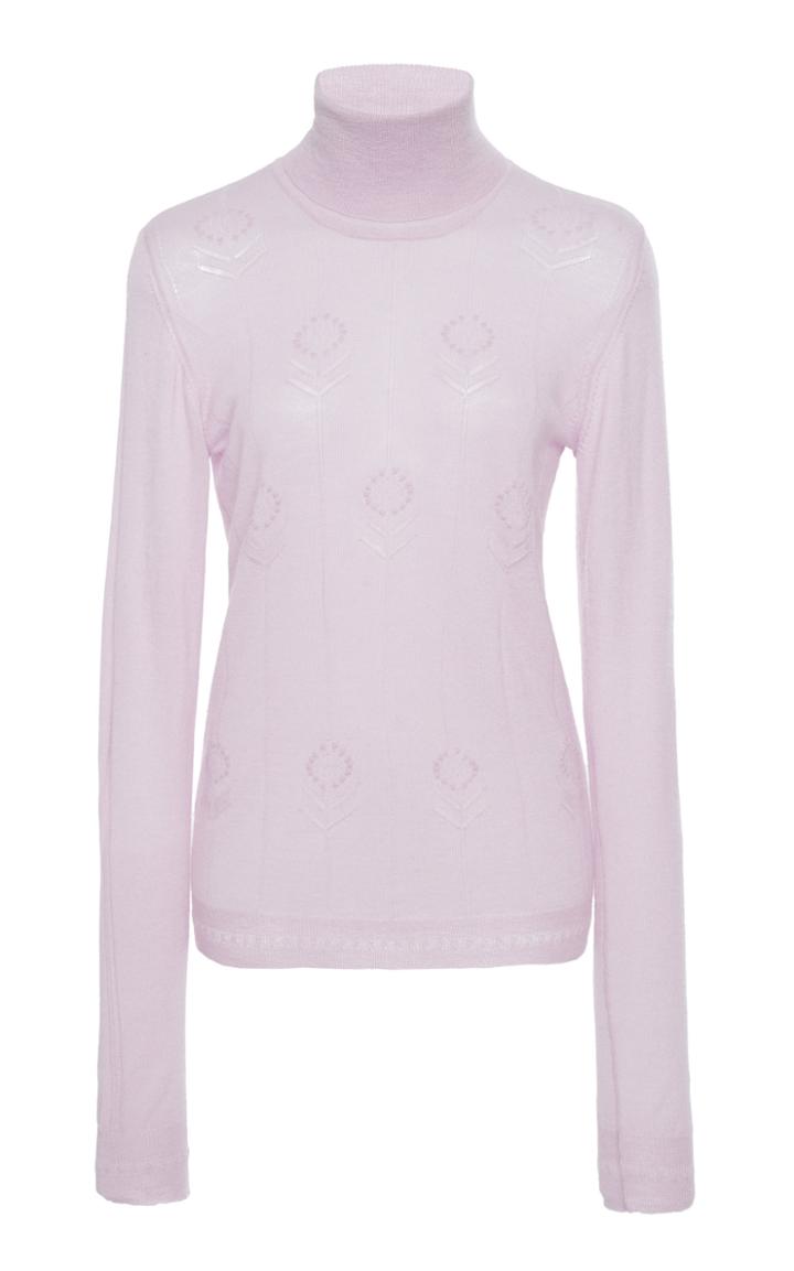 Adam Lippes Embossed Botantical Turtleneck