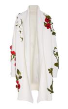 Oscar De La Renta Floral Embroidered Cardigan