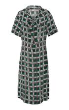 Tomas Maier Grid Print Tie Neck Dress
