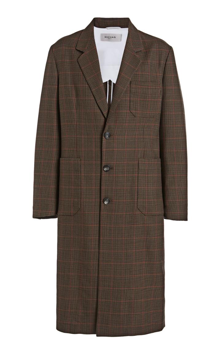 Moda Operandi Rochas Checked Single Breasted Coat