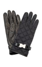 Prada Embellished Quilted Shell And Leather Gloves