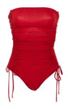 Stella Mccartney Ruched Strapless Swimsuit