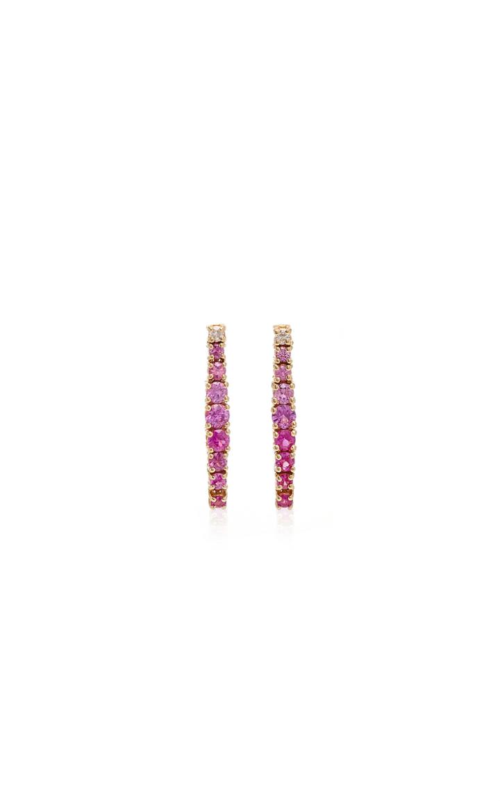 Mateo Gold Pink Sapphire And Diamond Earrings