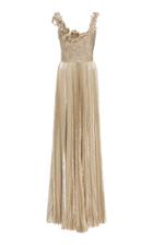 Moda Operandi Oscar De La Renta Pliss Silk-blend Gown Size: 12