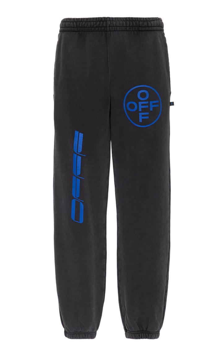 Off-white C/o Virgil Abloh Printed Cotton-jersey Track Pants Size: S