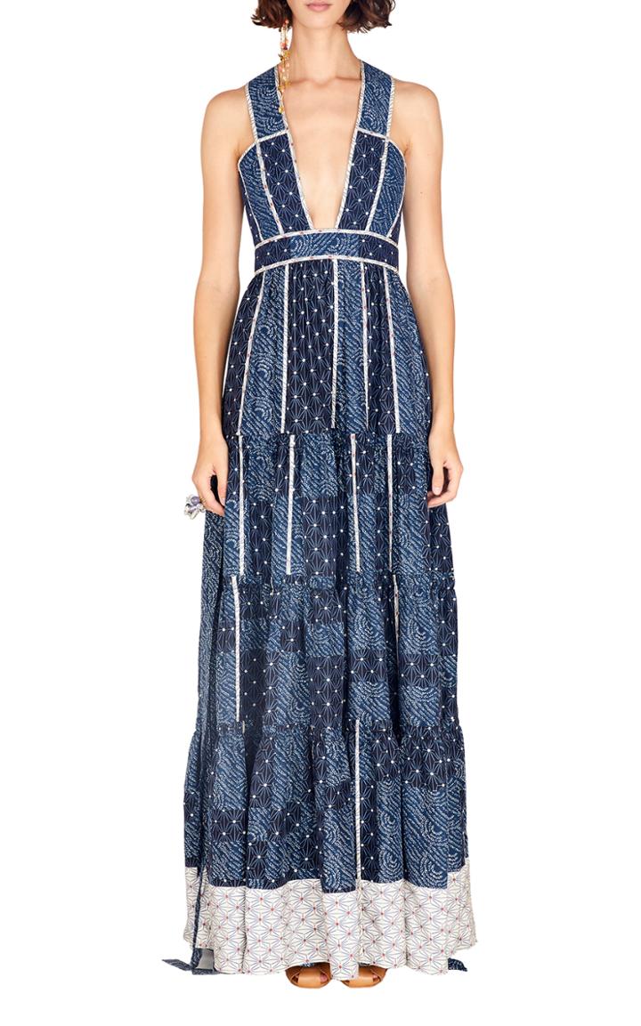 Moda Operandi Ulla Johnson Mirai Shibori Patchwork Gown