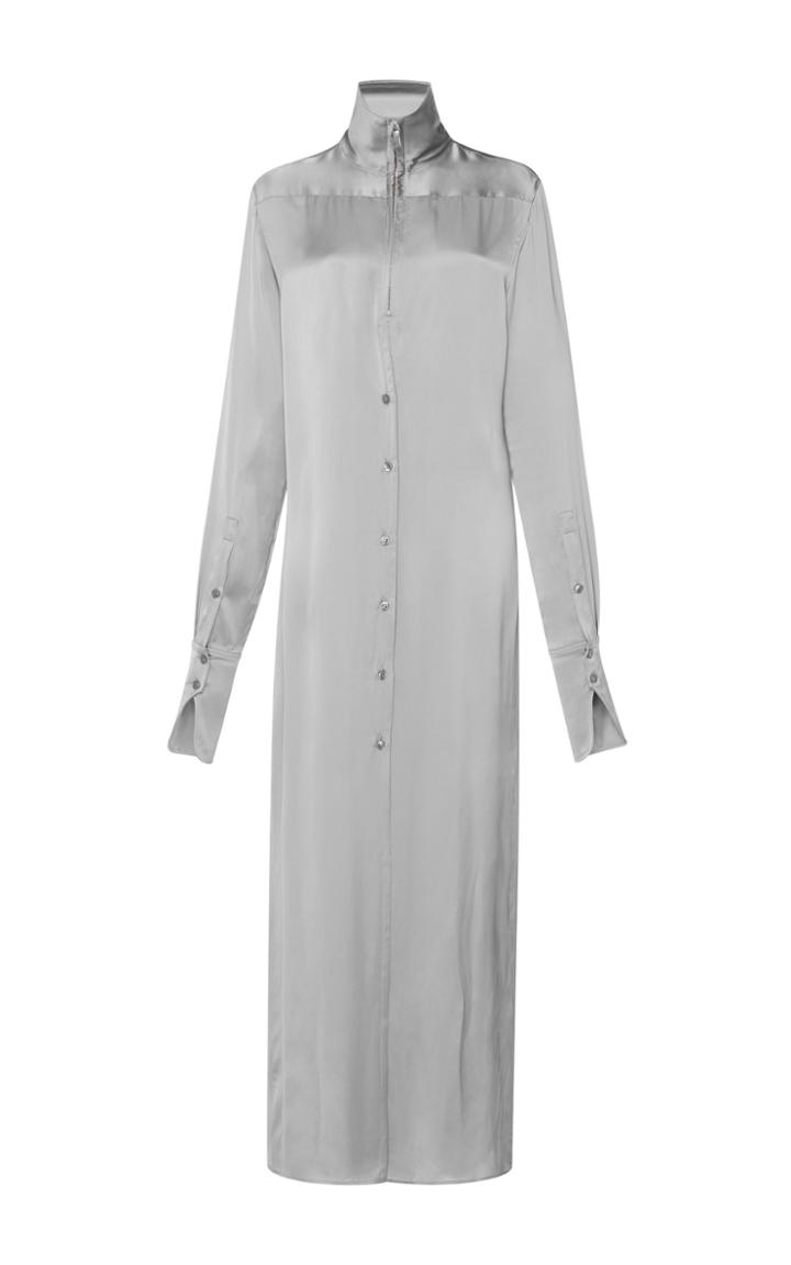 Christopher Kane Slinky Satin Shirt Dress