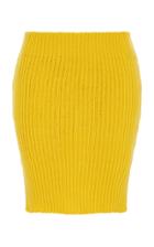 Nanna Van Blaaderen Yellow Ribbed Knit Mini Skirt