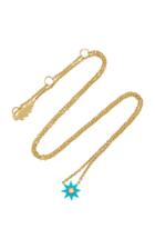 Colette Jewelry Mini Starburst 18k Gold Turquoise And Diamond Necklace