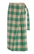 Rejina Pyo Ellis Wrap-effect Belted Check Midi Skirt