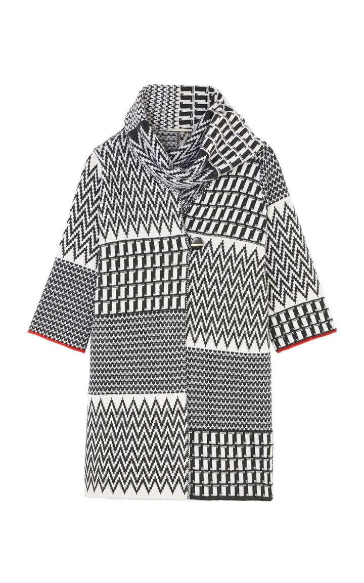 Stella Mccartney Zig-zag Wool Cape Coat