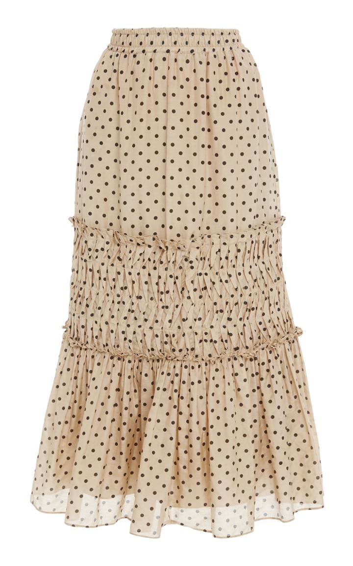 Lee Mathews Ingall Spot Silk Cotton Waffle Skirt