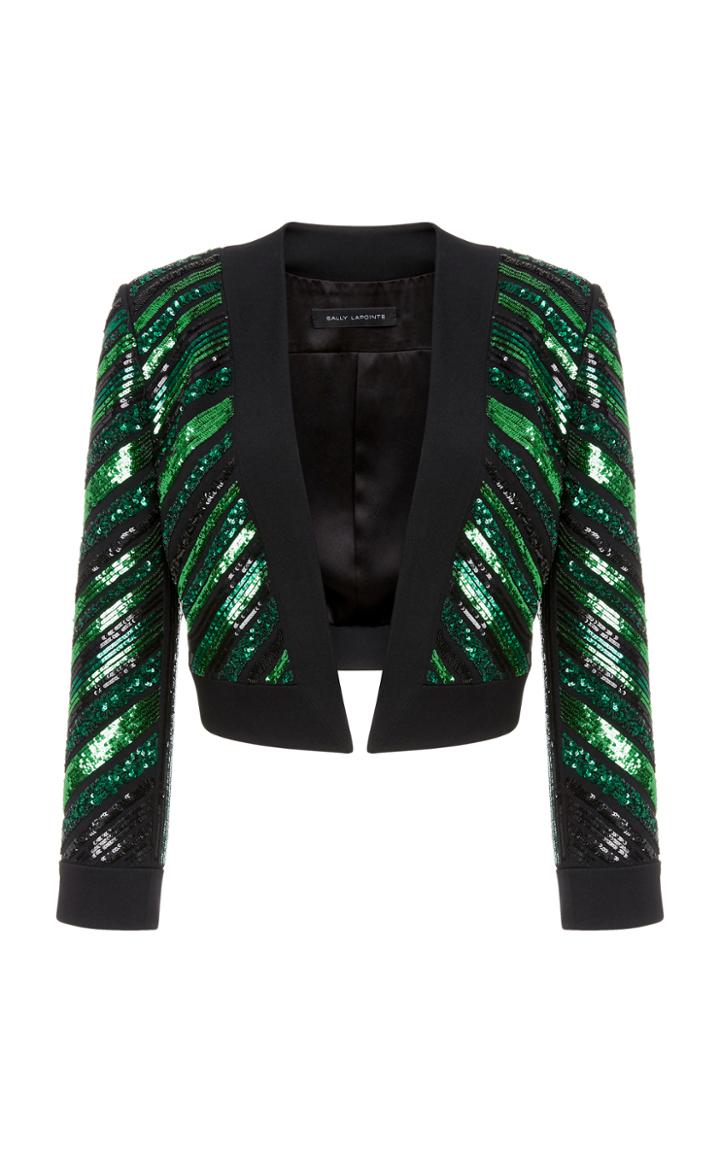 Sally Lapointe Sequin Cropped Blazer