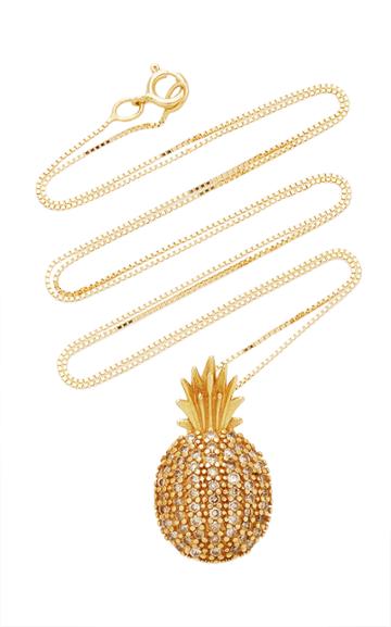 Essere Pineapple 18k Yellow-gold And White Diamond Necklace
