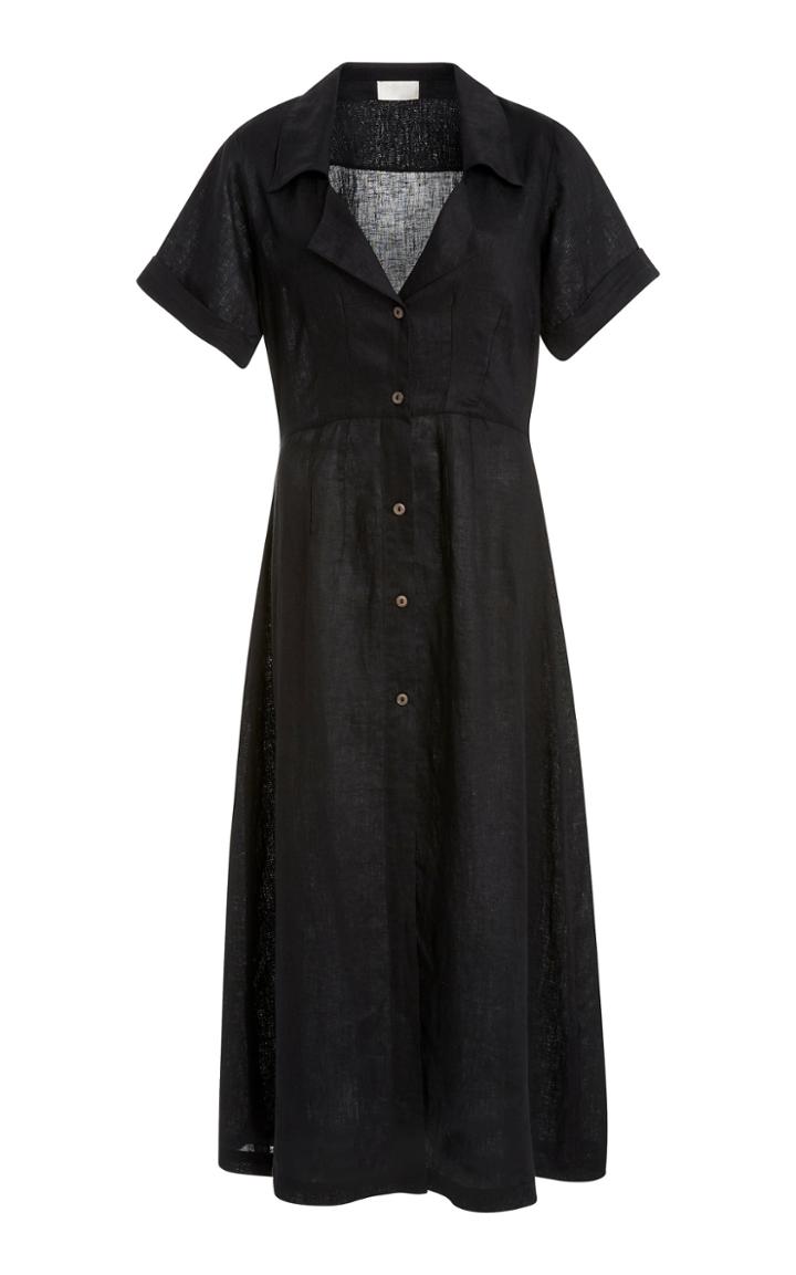 Posse Elia Linen Midi Shirt Dress