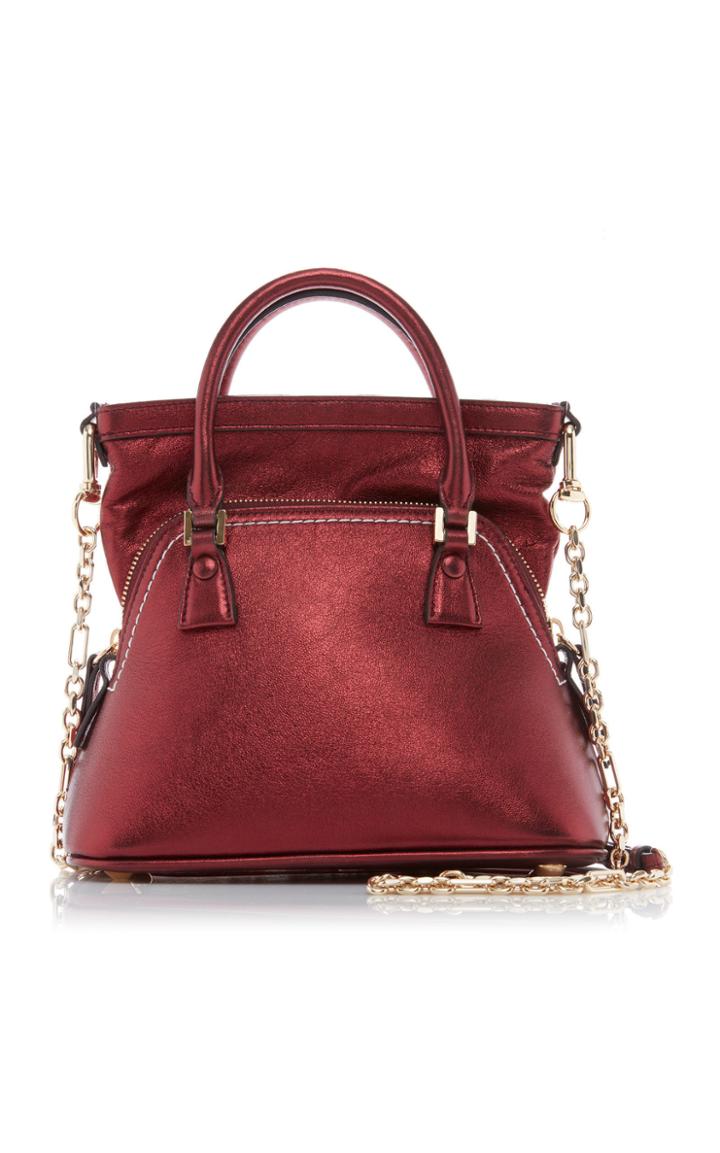 Maison Margiela 5ac Metallic Leather Top Handle Bag
