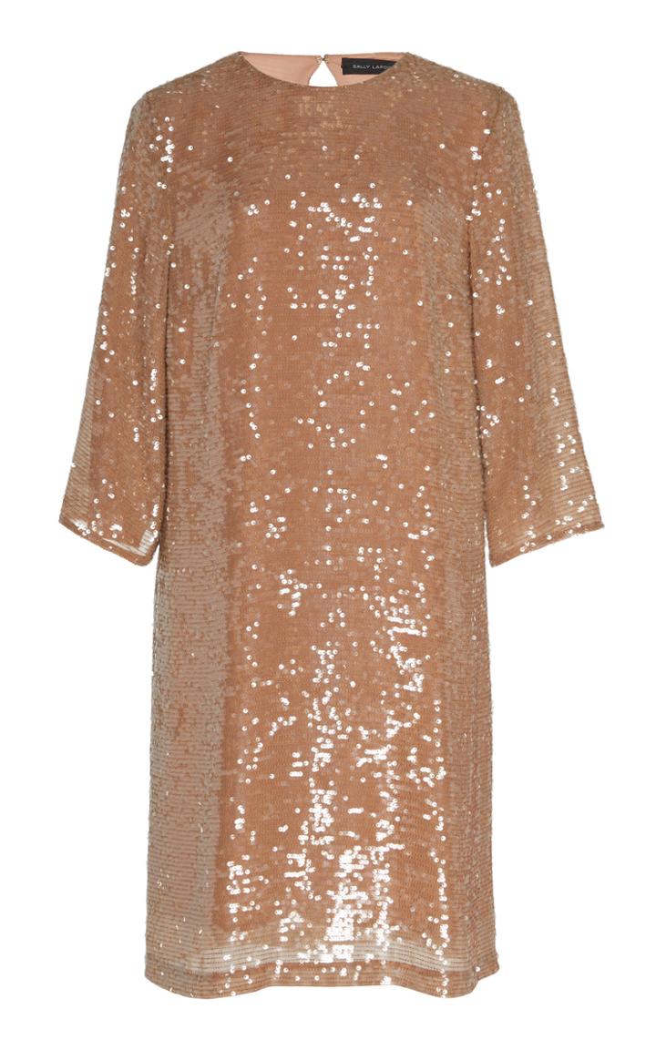 Sally Lapointe Sequin Viscose Tailored Shift Dress
