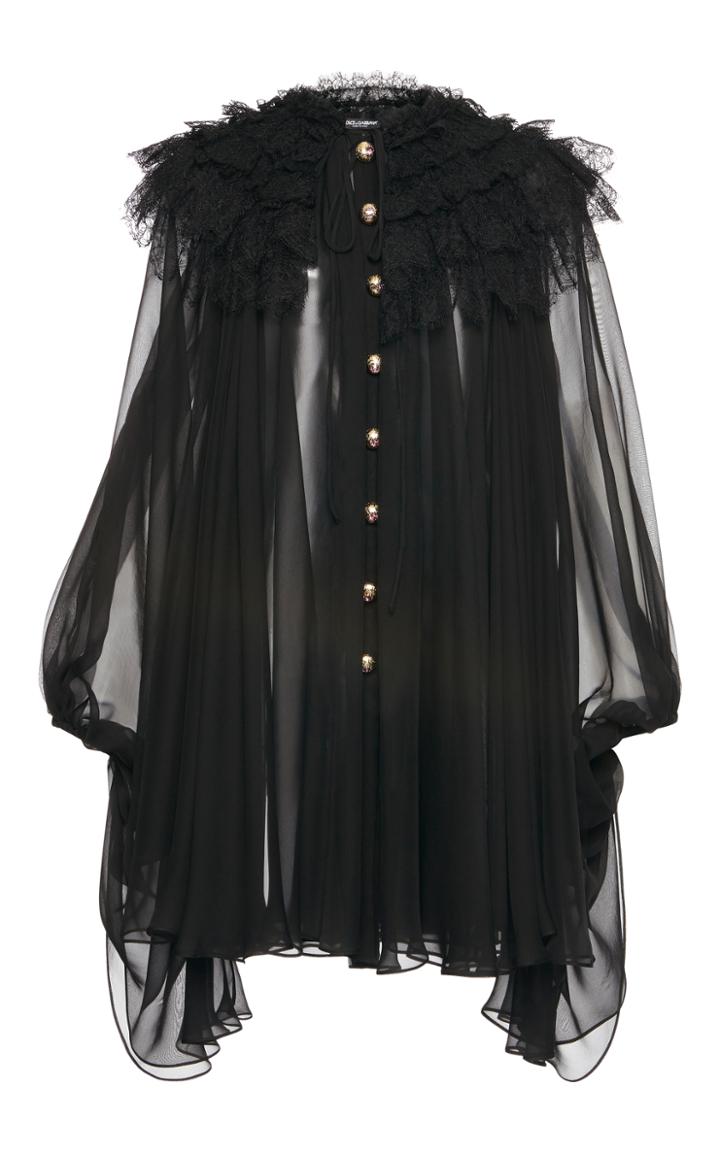 Dolce & Gabbana Long Sleeve Ruffle Dress