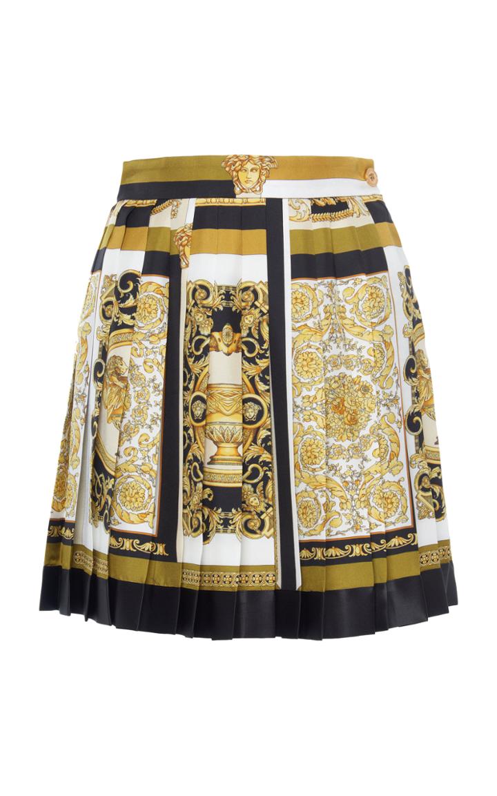 Moda Operandi Versace Pleated Medusa Mini Skirt