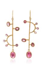 Margery Hirschey Tourmaline And Ruby Asymmetric Earrings