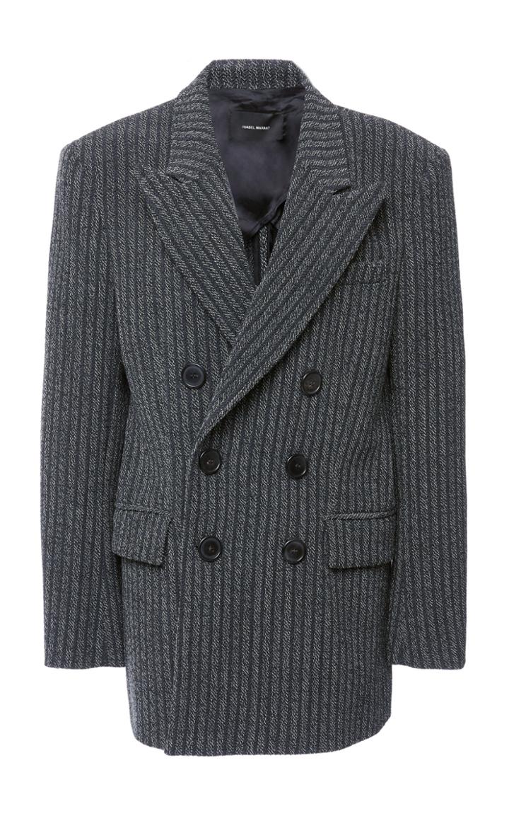 Isabel Marant Jaxen Pin-striped Wool-blend Double-breasted Blazer