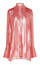 Ellery Satin Stand-up Collar Blouse
