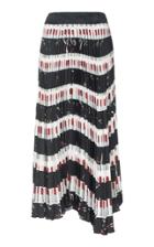 Prada Printed Pliss-satin Midi Skirt