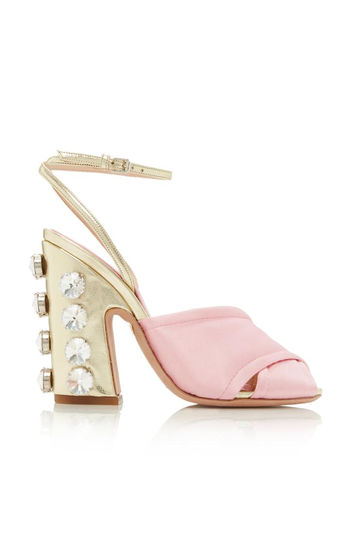 Giambattista Valli Embellished Heel Satin Sandals