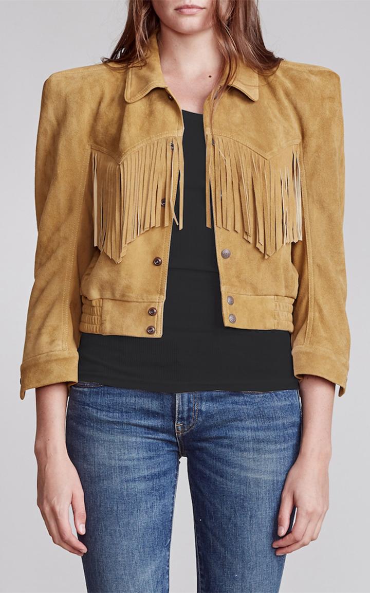 Moda Operandi R13 Fringe Western Suede Bomber Jacket