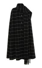 Marc Jacobs Checked Scarf-detailed Wool Cape