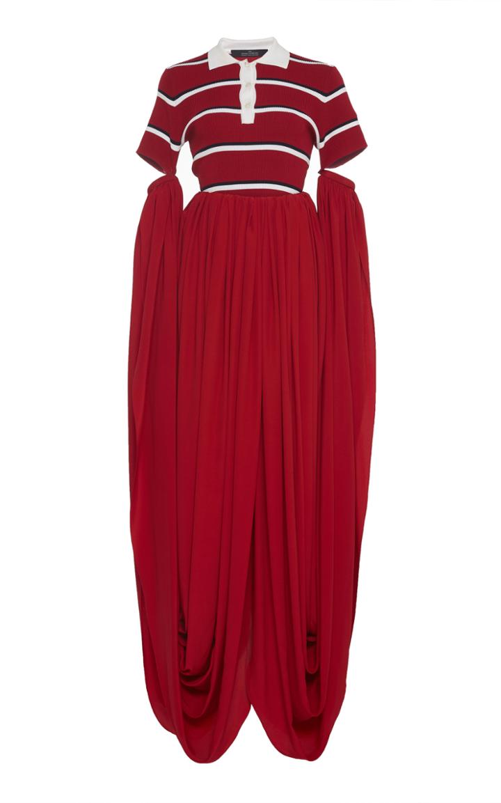 Moda Operandi Rokh Striped Polo Cady Maxi Dress Size: Xs