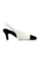 Marni Two-tone Shearling Pointed Toe Pumps